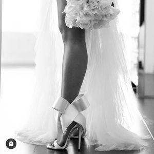 Aminah Abdul Jillil - White Satin Open Toe